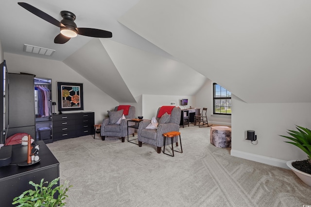 752 Hobonny Loop, Longs, SC 29568 - sitting room with ceiling fan, carpet, and vaulted ceiling