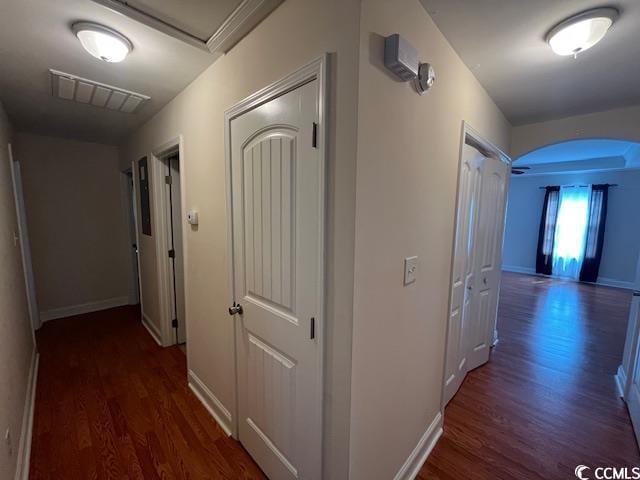 298 Weyburn St, Myrtle Beach, SC 29579 - hall featuring wood finished floors and arched walkways