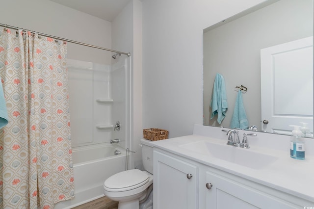 1402 Nokota Dr, Conway, SC 29526 - full bathroom featuring vanity, shower / bathtub combination with curtain, and wood finished floors