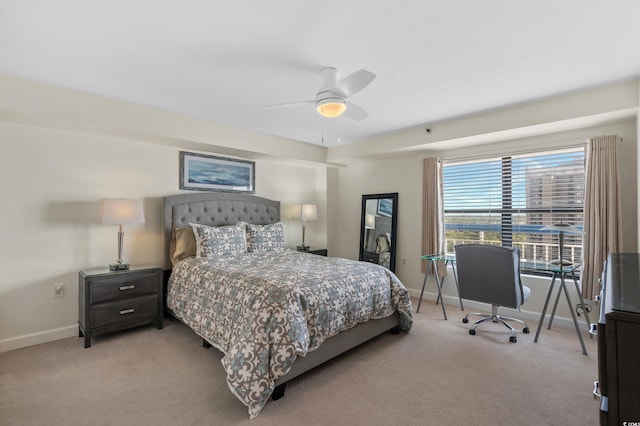 5511 N Ocean Blvd Unit 1801, Myrtle Beach, SC 29577 - bedroom featuring light carpet, ceiling fan, and an office area