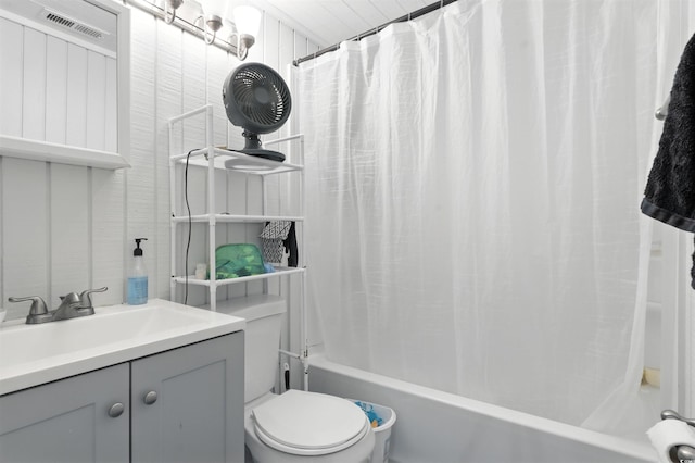 304 1st Ave N, Myrtle Beach, SC 29577 - bathroom featuring vanity and shower / bathtub combination with curtain