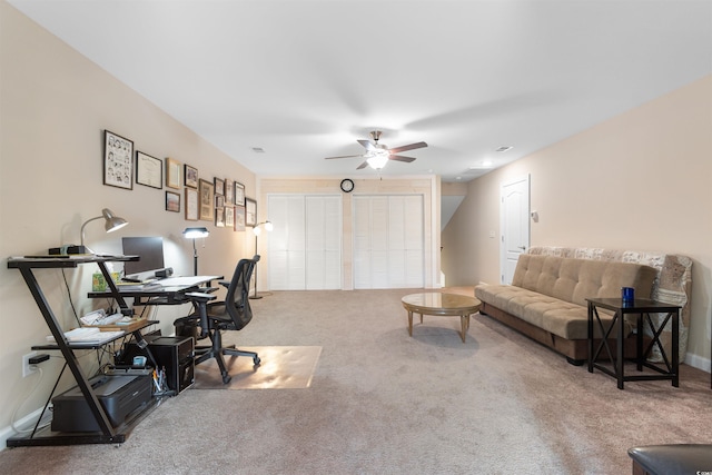 413 Goldenrod Cir Unit 2B, Little River, SC 29566 - carpeted office with ceiling fan