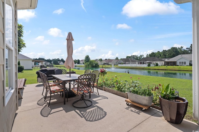 232 White Water Loop, Conway, SC 29526 - view of patio / terrace featuring a water view, a residential view, and outdoor dining space