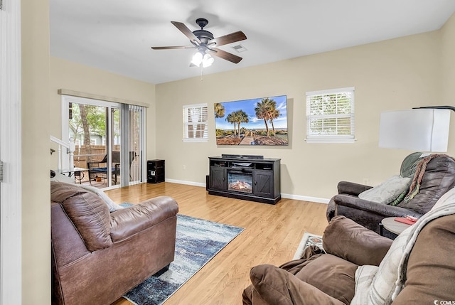 3969 Murrells Inlet Rd, Murrells Inlet, SC 29576 - living area with wood finished floors and ceiling fan