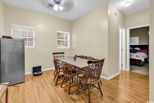 3969 Murrells Inlet Rd, Murrells Inlet, SC 29576 - dining space featuring light wood-style floors and ceiling fan