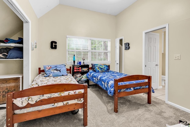 3969 Murrells Inlet Rd, Murrells Inlet, SC 29576 - carpeted bedroom featuring vaulted ceiling