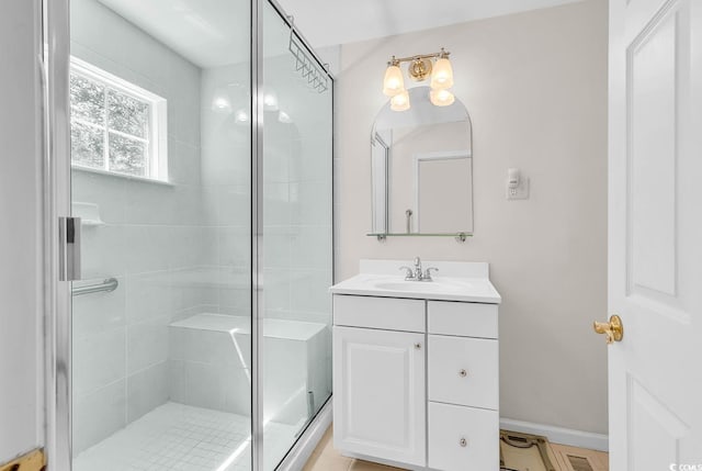 241 Black Duck Rd, Pawleys Island, SC 29585 - full bath with vanity and a shower stall