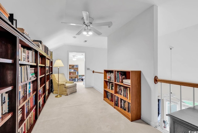 241 Black Duck Rd, Pawleys Island, SC 29585 - sitting room with ceiling fan, carpet, and lofted ceiling