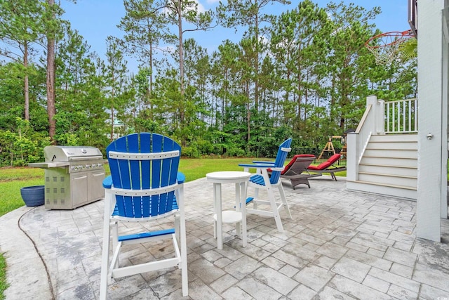 277 Splendor Cir, Murrells Inlet, SC 29576 - view of patio / terrace with a grill and view of wooded area