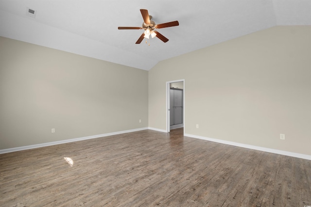 347 Leste Rd, Myrtle Beach, SC 29588 - spare room with lofted ceiling, wood finished floors, and ceiling fan