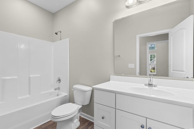 347 Leste Rd, Myrtle Beach, SC 29588 - bathroom with vanity, wood finished floors, and shower / bath combination