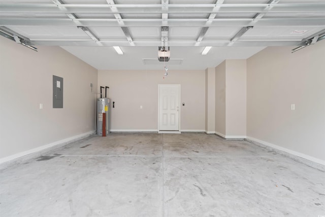 347 Leste Rd, Myrtle Beach, SC 29588 - garage featuring water heater, electric panel, and a garage door opener