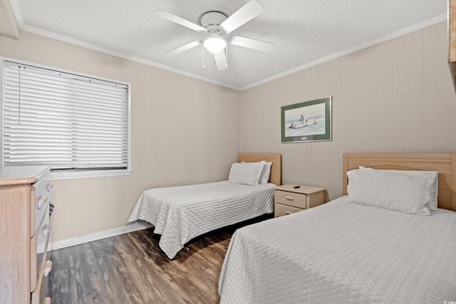 5601 N Ocean Blvd Unit B-314, Myrtle Beach, SC 29577 - bedroom featuring wood finished floors, ornamental molding, and ceiling fan