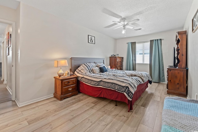 1311 Turkey Ridge Rd Unit A, Surfside Beach, SC 29575 - bedroom with light wood finished floors, a textured ceiling, and ceiling fan
