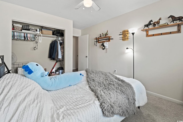 1311 Turkey Ridge Rd Unit A, Surfside Beach, SC 29575 - carpeted bedroom with a closet and a ceiling fan