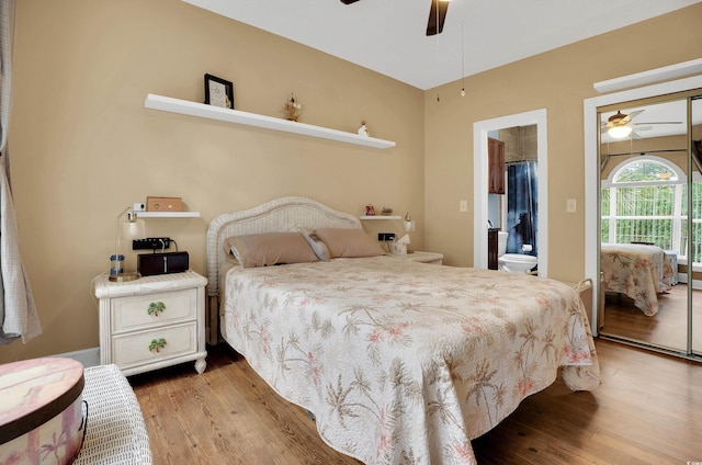 4221 Hibiscus Dr Unit 8-203, Little River, SC 29566 - bedroom featuring wood finished floors and a ceiling fan