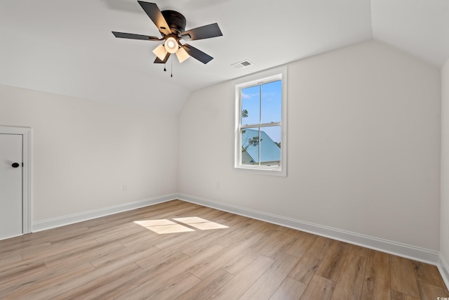 1718 26th Ave N, North Myrtle Beach, SC 29582 - additional living space featuring vaulted ceiling, light wood-type flooring, and a ceiling fan