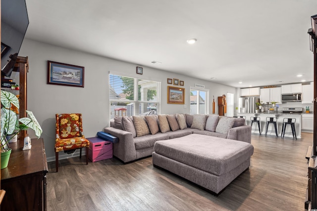 190 Belmonte Dr, Myrtle Beach, SC 29588 - living area with wood finished floors and recessed lighting