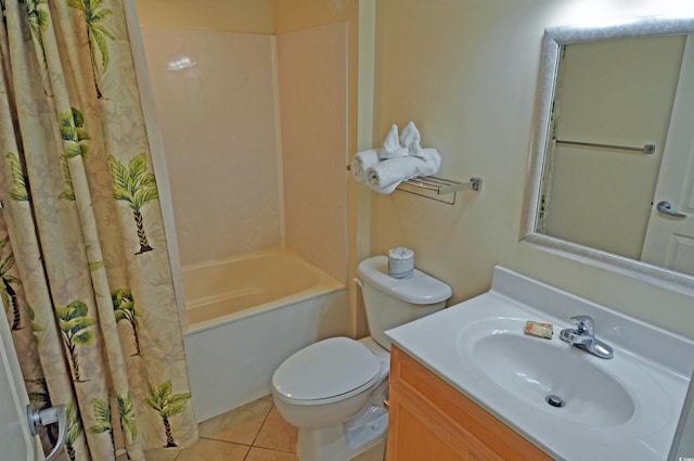 3500 N Ocean Blvd Unit 701-702, North Myrtle Beach, SC 29582 - bathroom with tile patterned flooring, vanity, and shower / bathtub combination with curtain