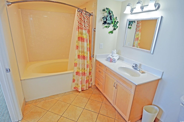 3500 N Ocean Blvd Unit 701-702, North Myrtle Beach, SC 29582 - full bathroom with tile patterned floors, vanity, and shower / bath combo
