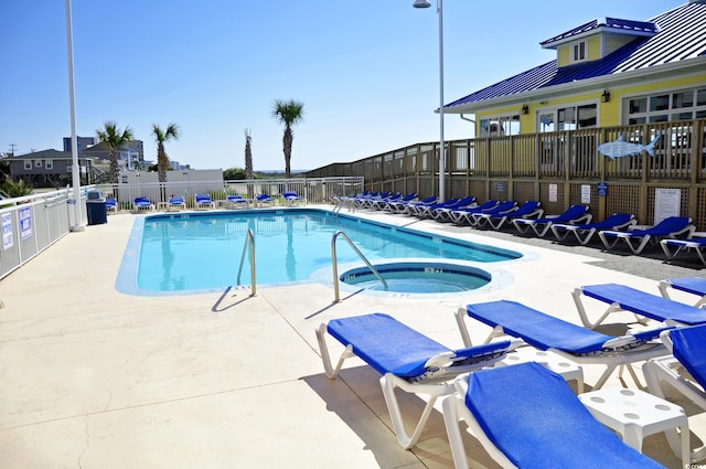 3500 N Ocean Blvd Unit 701-702, North Myrtle Beach, SC 29582 - community pool with a hot tub and a patio area