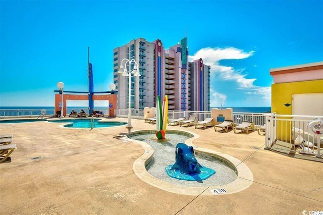 3500 N Ocean Blvd Unit 701-702, North Myrtle Beach, SC 29582 - community pool featuring a patio and a water view