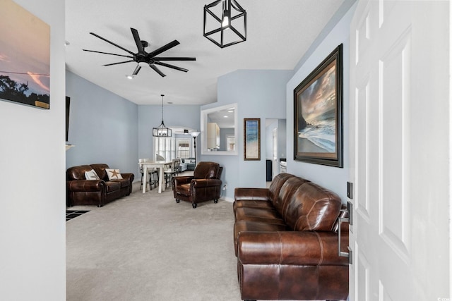 4162 Dupree Dr, Little River, SC 29566 - carpeted living room with a ceiling fan