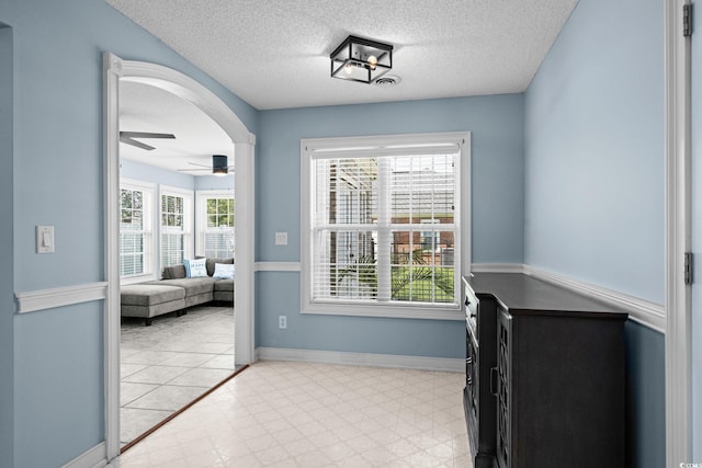 4162 Dupree Dr, Little River, SC 29566 - office featuring ceiling fan and a textured ceiling