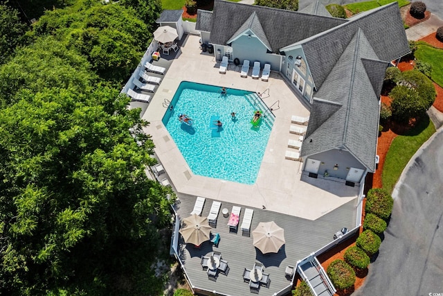 4162 Dupree Dr, Little River, SC 29566 - aerial view of property and surrounding area featuring a pool