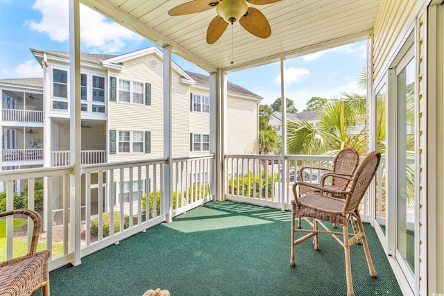 601 N Hillside Dr Unit 3926, North Myrtle Beach, SC 29582 - sunroom / solarium featuring a ceiling fan and plenty of natural light