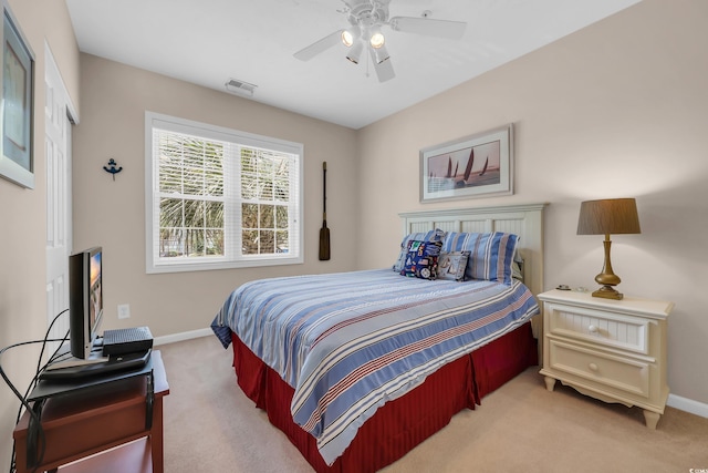 601 N Hillside Dr Unit 3926, North Myrtle Beach, SC 29582 - bedroom with light colored carpet and a ceiling fan