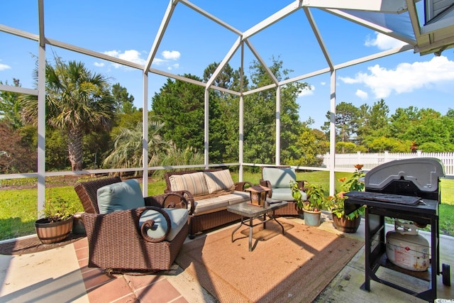 5712 Whistling Duck Dr, North Myrtle Beach, SC 29582 - sunroom featuring an outdoor hangout area