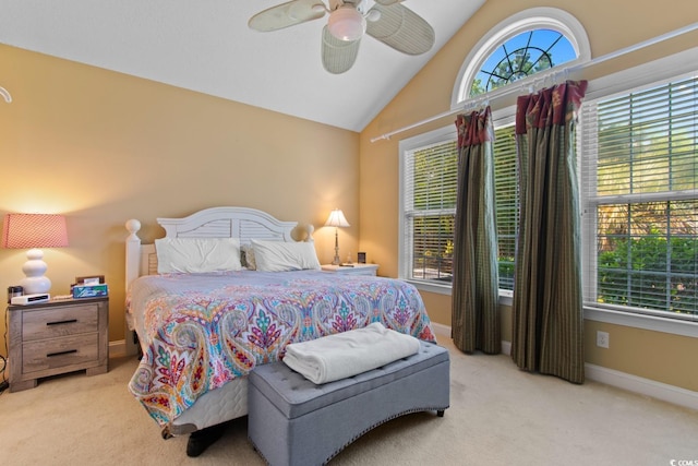 5712 Whistling Duck Dr, North Myrtle Beach, SC 29582 - carpeted bedroom featuring lofted ceiling and a ceiling fan