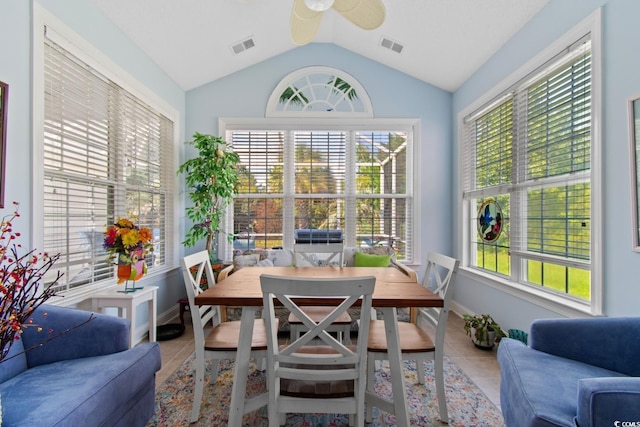 5712 Whistling Duck Dr, North Myrtle Beach, SC 29582 - sunroom / solarium with tile patterned flooring and lofted ceiling