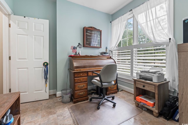 4691 Mill Pond Ct, Murrells Inlet, SC 29576 - office with baseboards and stone finish floors