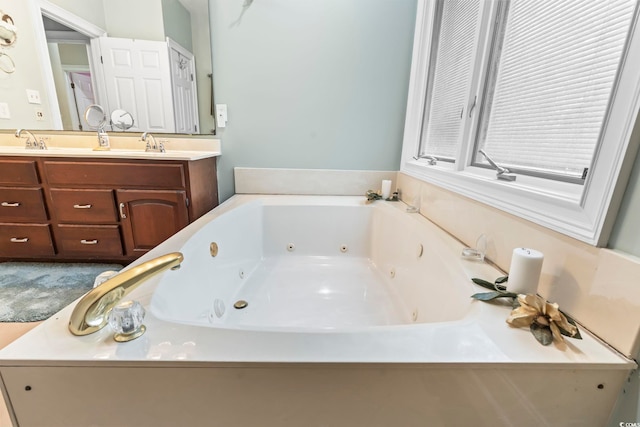4691 Mill Pond Ct, Murrells Inlet, SC 29576 - full bathroom with a whirlpool tub and double vanity