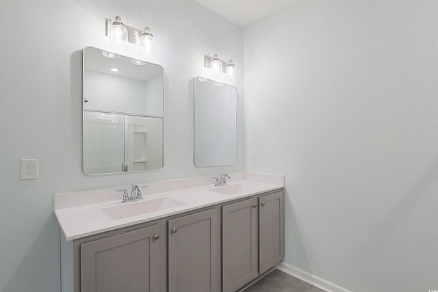 964 Irving Dr, Little River, SC 29566 - bathroom with double vanity and tile patterned flooring