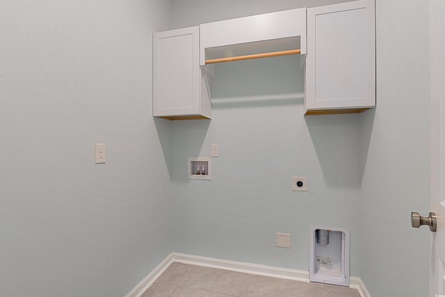 964 Irving Dr, Little River, SC 29566 - laundry area featuring hookup for a washing machine, electric dryer hookup, cabinet space, and light tile patterned floors