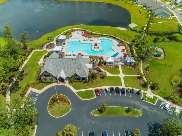 964 Irving Dr, Little River, SC 29566 - drone / aerial view of a pool and a nearby body of water