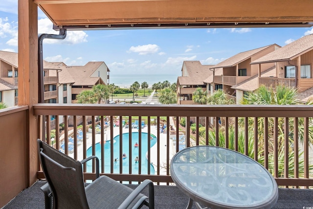 5515 N Ocean Blvd Unit 308, Myrtle Beach, SC 29577 - balcony featuring view of pool area