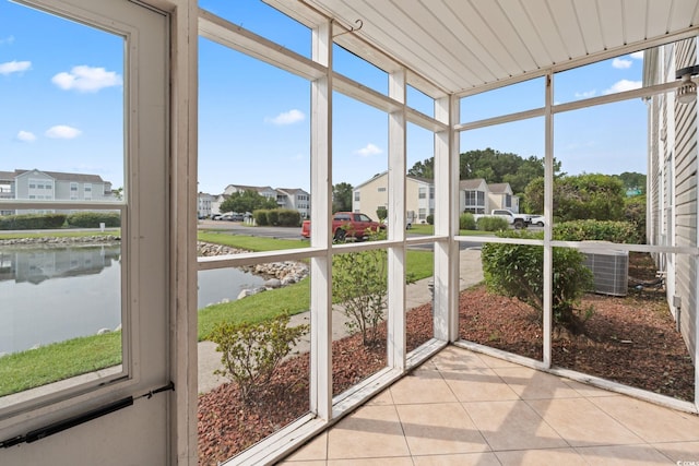 2257 Andover Dr Unit A, Surfside Beach, SC 29575 - unfurnished sunroom with a residential view, plenty of natural light, and a water view