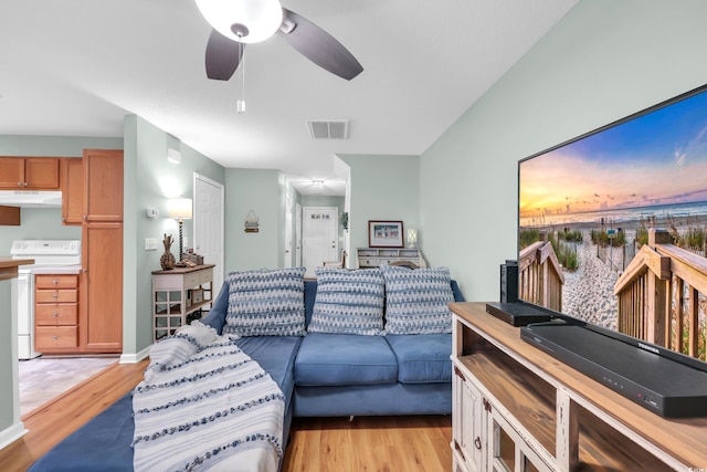 158 Palisade Loop Unit 158, Pawleys Island, SC 29585 - living area with a ceiling fan and light wood finished floors