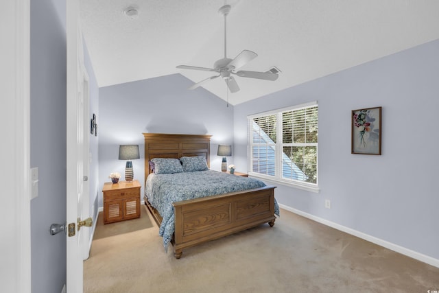 158 Palisade Loop Unit 158, Pawleys Island, SC 29585 - bedroom featuring lofted ceiling, light carpet, and ceiling fan
