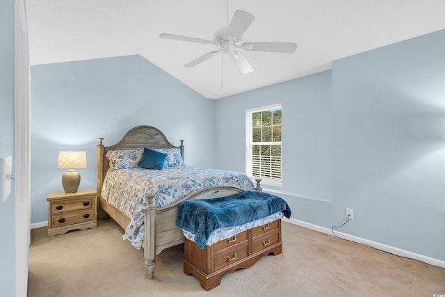 158 Palisade Loop Unit 158, Pawleys Island, SC 29585 - bedroom with light colored carpet, vaulted ceiling, and a ceiling fan