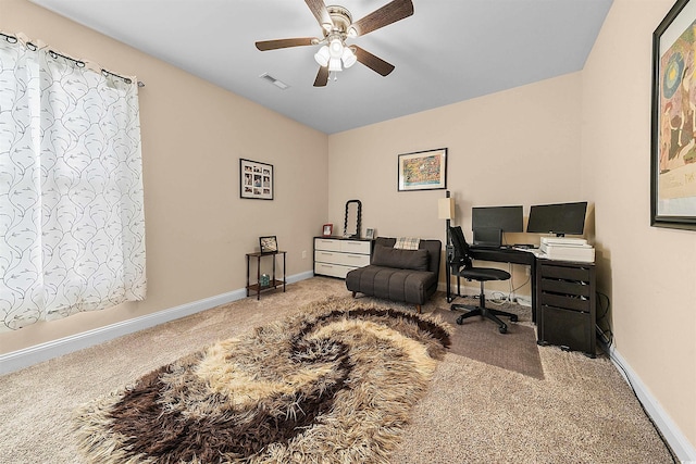 668 Barona Dr, Myrtle Beach, SC 29579 - office area featuring carpet and ceiling fan