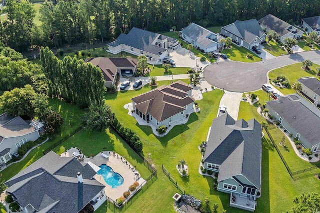 668 Barona Dr, Myrtle Beach, SC 29579 - aerial perspective of suburban area with a pool