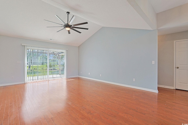 3888 Stillwood Dr, Myrtle Beach, SC 29588 - spare room featuring ceiling fan, wood finished floors, and vaulted ceiling