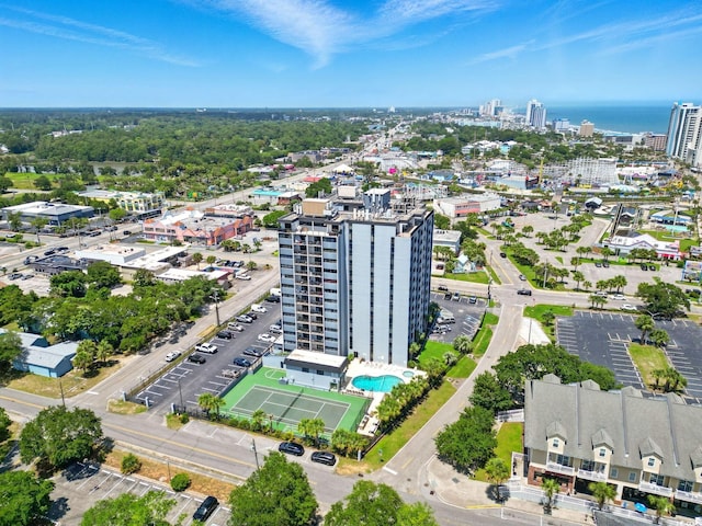 601 Mitchell Dr # 607, Myrtle Beach, SC 29577 - aerial view of property's location with nearby urban area and a pool area