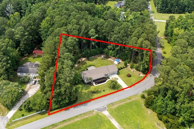 2135 Starduster Ln, Little River, SC 29566 - aerial overview of property's location featuring property boundaries highlighted and a forest