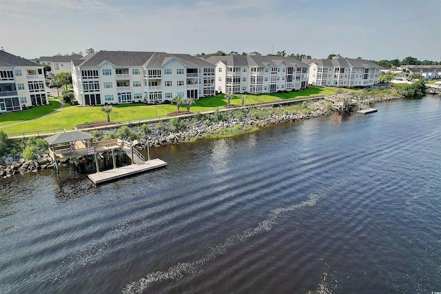 901 W Port Dr Unit 2114, North Myrtle Beach, SC 29582 - dock area with a water view and a lawn